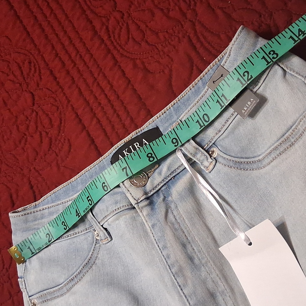 AKIRA Light Blue Flex-Fit Skinny Jeans High-Rise Stretch - Picture 4 of 13